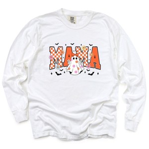 Simply Sage Market Mama Checkered Girl Ghost Garment Dyed Long Sleeve - 1 of 4