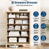 Fluted 5 Drawer Dresser for Bedroom Rattan Chest of Dressers Tall Dresser for Closet with Drawers Boho Night Stand - 4 of 4