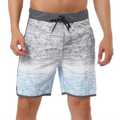 INSPIRE CHIC Men's Summer Drawstring Elastic Waist Color Block Beach Board Shorts