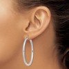 Black Bow Jewelry 3mm x 45mm 14k White Gold Classic Round Hoop Earrings - 3 of 4