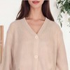 Anna-Kaci Women's Long Lantern Sleeve Cardigan Button Down Open Front Knit Sweater Cardigan - 4 of 4