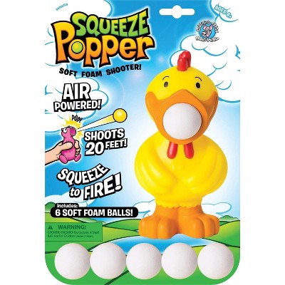 Hog Wild Chicken Ball Popper Toy - Includes 4 Soft Foam Balls - Squeeze to Pop Air Powered Balls Up to 20 Feet - Party for Kids, Girls, Boys Ages 5+