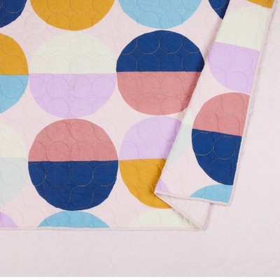 Full Pink Organic Cotton Reversible Quilt Set