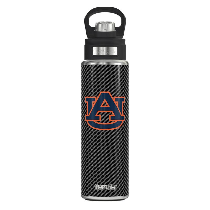 NCAA Auburn Tigers Carbon Fiber Wide Mouth Water Bottle - 24oz, 1 of 4