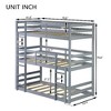 Kumasinova Triple Twin Bunk Bed – Detachable (Splits to 3 Beds), 2 Built-In Ladders & Full-Length Guardrails,Rubber Wood Bed Frame for Kids' Bedroom - 4 of 4