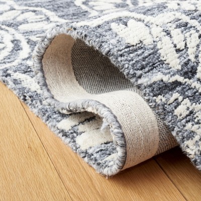 Gray and Ivory Hand-Tufted Wool Area Rug, 3' x 5'
