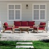 WestinTrends Avalon Outdoor 6-Piece Modular Sectional Patio Furniture Sofa Set, Weathered Wood/Red - 2 of 4