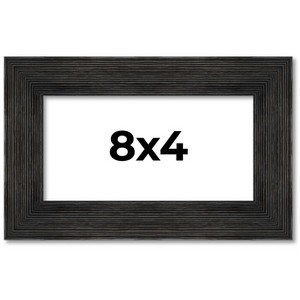 PosterPalooza | 8x4 Wide Barnwood Picture Frame, UV Acrylic, 6 Finishes - Grey, Brown, White, and Black - 1 of 4