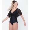 Unique Vintage Women's Mesh Sleeved Torrey Swimsuit - 3 of 4