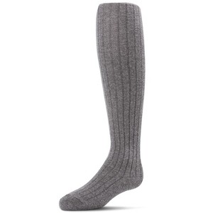 Memoi Ribbed Cotton Blend Basic Non-Binding Infant Tights - 1 of 2