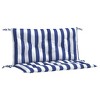 vidaXL Garden Bench Cushions 2pcs Blue&White Stripe 39.4 in.x19.7 in.x2.8 in. Fabric - image 2 of 4