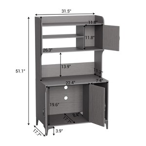 Cat Litter Box Enclosure with Shelves, Hidden Litter Box Furniture, Wooden Cat Washroom Indoor for Living Room Bedroom Fit Most Litter Box - 1 of 4