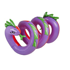 Swim Central Inflatable Purple and Green Two Headed Curly Serpent Swimming Pool Float Toy, 96-Inch - 1 of 3