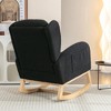 38"Teddy Fabric Rocking Chair With Packet Wood Legs,khaki - 4 of 4
