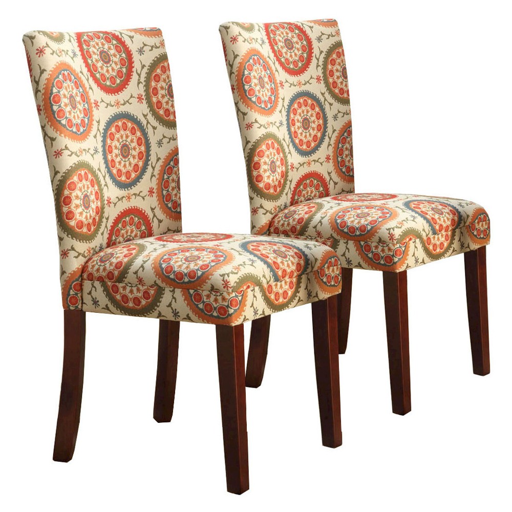 Parsons Pattern Dining Chair Wood (Set of 2) - HomePop, Adult Unisex, Suzani