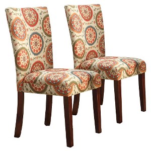 Parsons Pattern Dining Chair Wood (Set of 2) - HomePop, Suzani