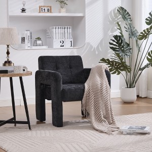 Okak Minimalist Casual Chenille Single Accent Chair with Armrests & Comfortable Pad,Upholstered Armchair for Living Room,Bedroom,Office - 1 of 4