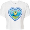 Women's - Spongebob Squarepants - Heart Porthole Window-Womens Juniors Cropped Graphic T-Shirt Cropped Graphic T-Shirt - 2 of 4