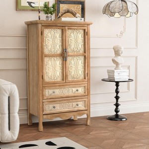 Heynemo Kitchen Pantry Storage Cabinet with 2 Doors and 2 Drawers, 48'' Tall Pantry Cabinet, Wood Storage Cabinet for Kitchen - 1 of 4