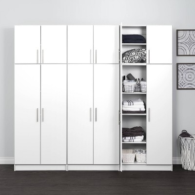 96" Elite with 6 Storage Cabinet Set White - Prepac