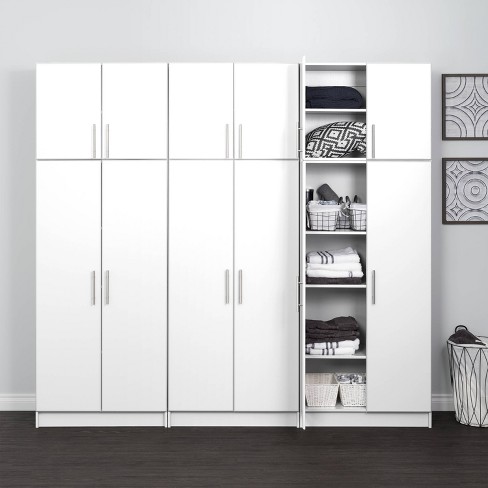 Prepac 96 Elite With 6 Storage Cabinet Set White Laminated Mdf 12 Shelves Anchoring Hardware Included Target