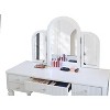 Okak Vanity Table with Drawers and Lights, Mirrored Vanities Desk with Drawers, Bedroom Makeup Vanity Table Set with Mirror and Stool - 4 of 4