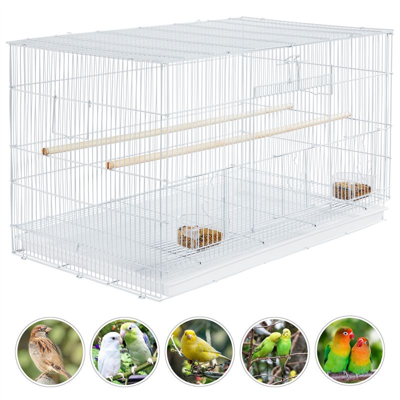 Yaheetech 30" Bird Cage Flight Cage with Slide-Out Tray and Wood Perches, 4 of 7