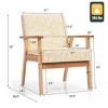 Costway 2PCS Accent Armchair Upholstered Chair Home Office w/ Wooden Frame White/Blue/Yellow - image 3 of 4