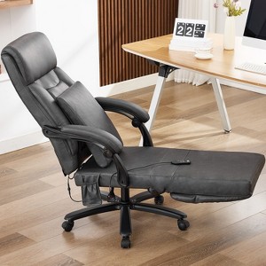 DYHOME Reclining Office Chair with Massage & Footrest, PU Leather Swivel Desk Chair for Home Office or Relaxation Corner - 1 of 4