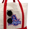 American University Primary Logo Canvas Tote Bag With External Pocket, Reusable Shoulder Bag for Shopping, Beach, Red - 2 of 4