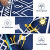Outdoor Modern Stripe Picnic Mat Reversible Lightweight Portable Woven Plastic Straw Rug Area Rugs for Camping Garden Backyard - 4 of 4