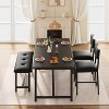 Farmhouse 4-Piece Dining Set with Upholstered Chairs & Bench - Industrial Table, 300lb Capacity, Compact 44-inch Design for Small Spaces - 2 of 4