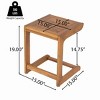 Outdoor C-Shaped Acacia Wood Side Table,Modern Square End Table with Natural Finish for Sofa Bedside,Living Room Small Accent Table-Coolbibila - 4 of 4
