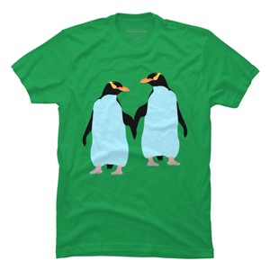 Adult Design By Humans Pride Penguins Holding Hands By mailboxdisco T-Shirt - 1 of 2