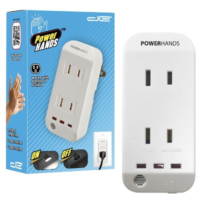 Digital Energy® 2-AC Outlet Power Hands Polarized Clapping Wall Tap, DSS5-1047 in White