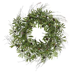 Artificial Olive Leaf Wreath (24") - Vickerman