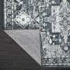 Washable Vintage Bohemian Floral Area Rug, Soft Faux Wool Low Pile Non-Slip Floor Carpet for Living Room Bedroom Dining - 3 of 4