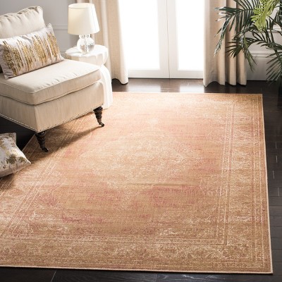 Vintage Taupe Rectangular Viscose Area Rug, 3'3" x 5'7"