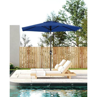 7.5ft Patio Umbrella with Push Button Tilt & Crank - 6-Rib UV Protection Waterproof for Deck/Pool/Backyard