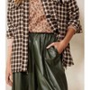 Women's Curvy Front Button Down Tweed Oversized Jacket - Oddi - 2 of 4