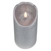 Northlight Lighted LED Flameless Flickering Pillar Christmas Candle - 6" - Silver - 3 of 4