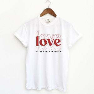 Simply Sage Market Women's Love All Day Everyday Short Sleeve Garment Dyed Tee - 1 of 3