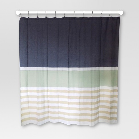 Textured Stripes Shower Curtain Indigo Threshold Target