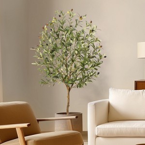 Whizmax Artificial Olive Tre, Faux Potted Plant with Realistic Trunk, Adjustable Branches & Fruits, Indoor Tropical Decor for Home & Office - 1 of 4