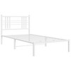 vidaXL Metal Bed Frame without Mattress with Headboard White 39.4"x78.7" - 3 of 4