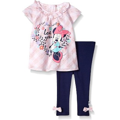 Disney Baby Girl's Minnie Mouse 2-Piece Woven Top and Legging Set