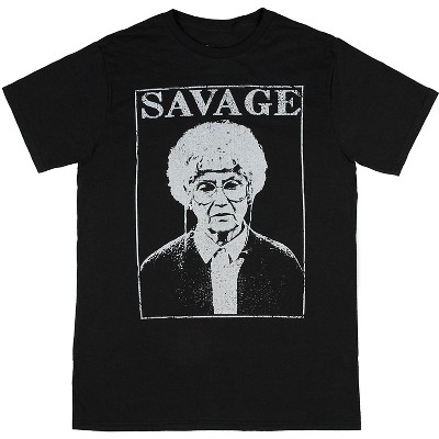 The Golden Girls Sophia Is Savage Distressed Graphic Men's Black T-Shirt Tee NEW