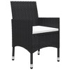 vidaXL 3 Piece Bistro Set Poly Rattan and Tempered Glass Black - 4 of 4