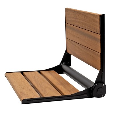18" ADA Compliant Folding Teak Wood Shower Bench Seat