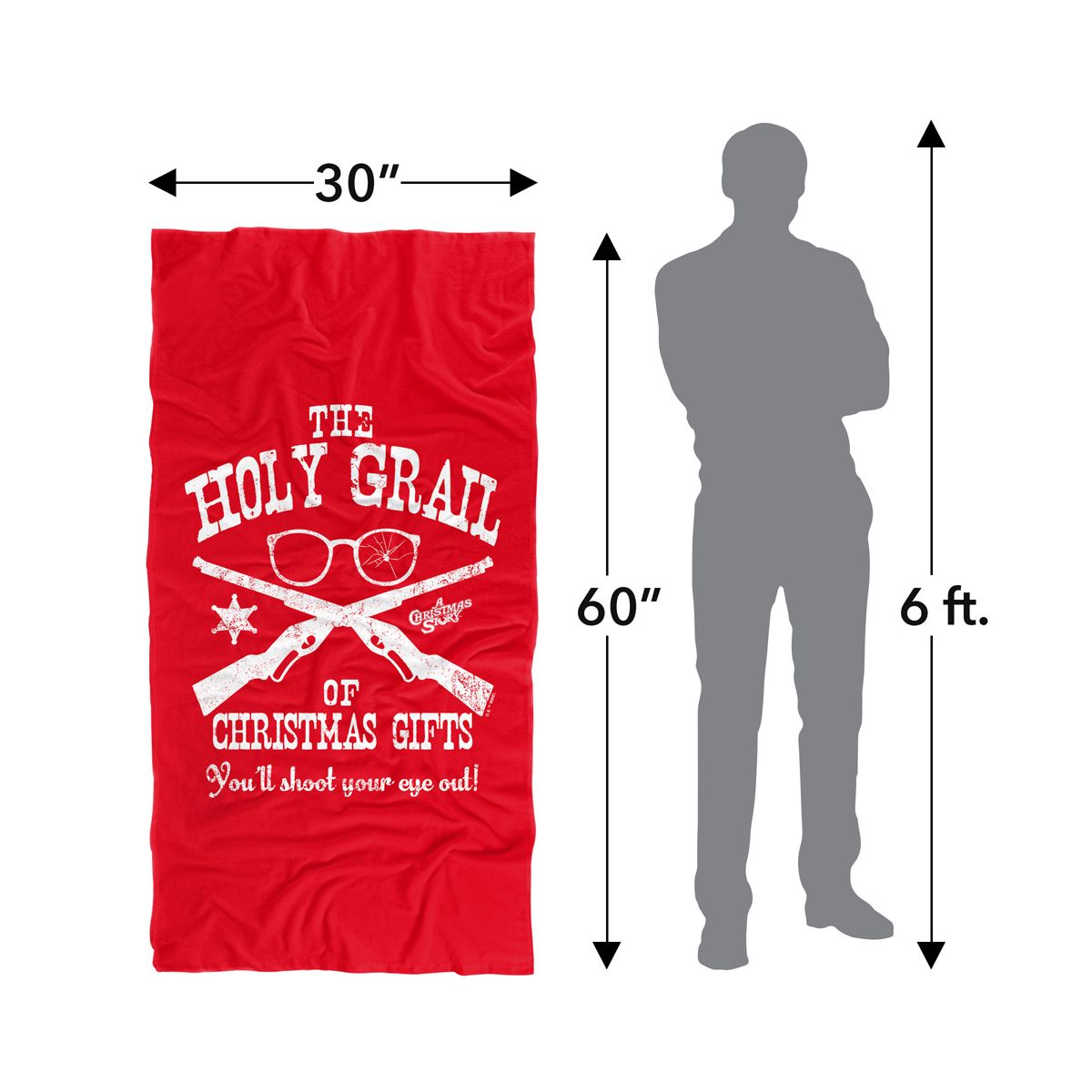 A Christmas Story The Holy Grail 30" x 60" Beach Towel - thumbnail 5